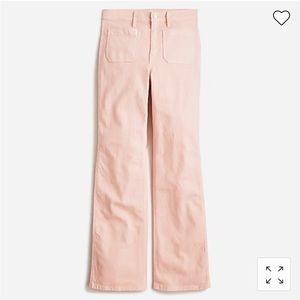 J. Crew High-rise full-length garment dyed flare jean in light pink